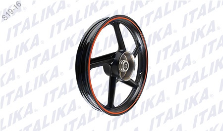[F15030160] RIN TRAS NEGRO FILO NARANJA DT150 SPORT 2018