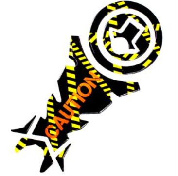 [STI-013] STICKER PROTECTOR DE GOMA CAUTION NEGRO/NARANJA PARA TANQUE DE GASOLINA UNIVERSAL