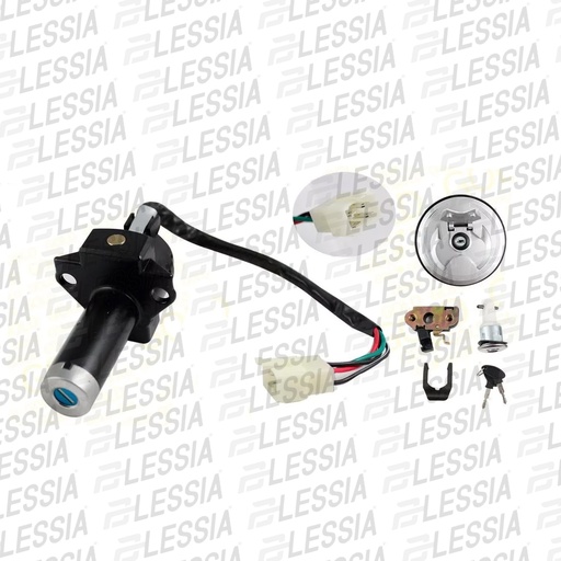 [SWI-086] SWITCH INTERRUPTOR DE ENCENDIDO C/JUEGO DE LLAVES TAPON DE GASOLINA Y SEGURO DE ASIENTO 12 Vcc FT-150GTS RO 18-21/FT-150G 22