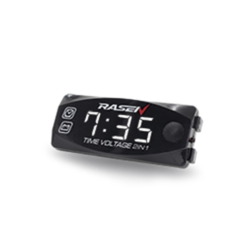 [RS-GRL-12022W] VOLTIMETRO RECTANGULAR CON RELOJ COLOR BLANCO