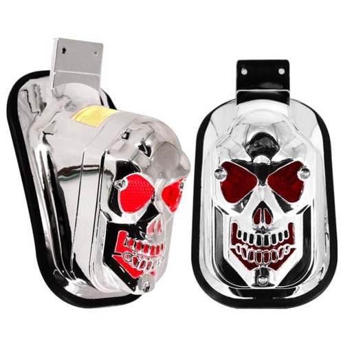 [MZ-1846] Calavera tipo chopper cromado 