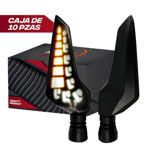 [RS-DIR-0063Y-W] DIRECCIONAL LED SECUENCIAL TIPO DAGA AMAR-BLANCO UNIVERSAL