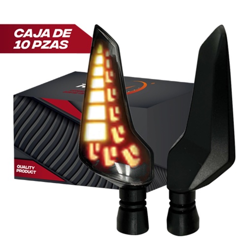 [RS-DIR-0063Y-R] DIRECCIONAL LED SECUENCIAL TIPO DAGA AMAR-ROJO UNIVERSAL