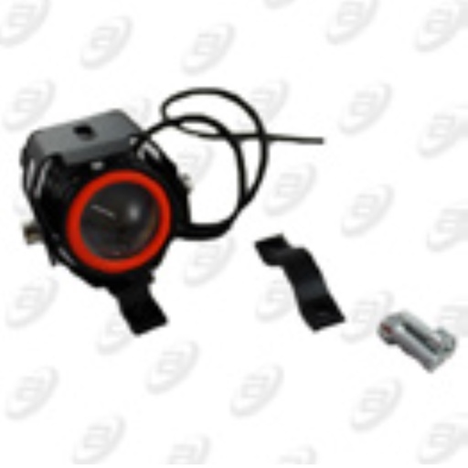 [FAR-081] FARO AUXILIAR MINI NEGRO LED BLANCO / CONTORNO ROJO 12 Vcc SOPORTE ALUMINIO