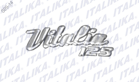 [F13020047] LOGO VITALIA125 CROMO M3X77X31 VITALIA125