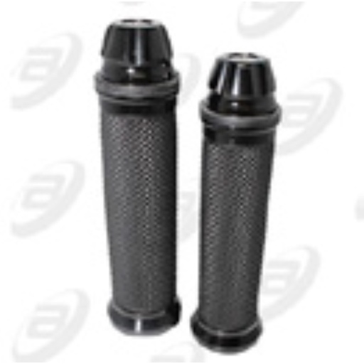 [PUÑ-141] PUÑOS PVC ANTIDERRAPANTE CON BASE Y PUNTA ALUMINIO NEGRO C/ TUBO MOVIL MANUBRIO 7/8